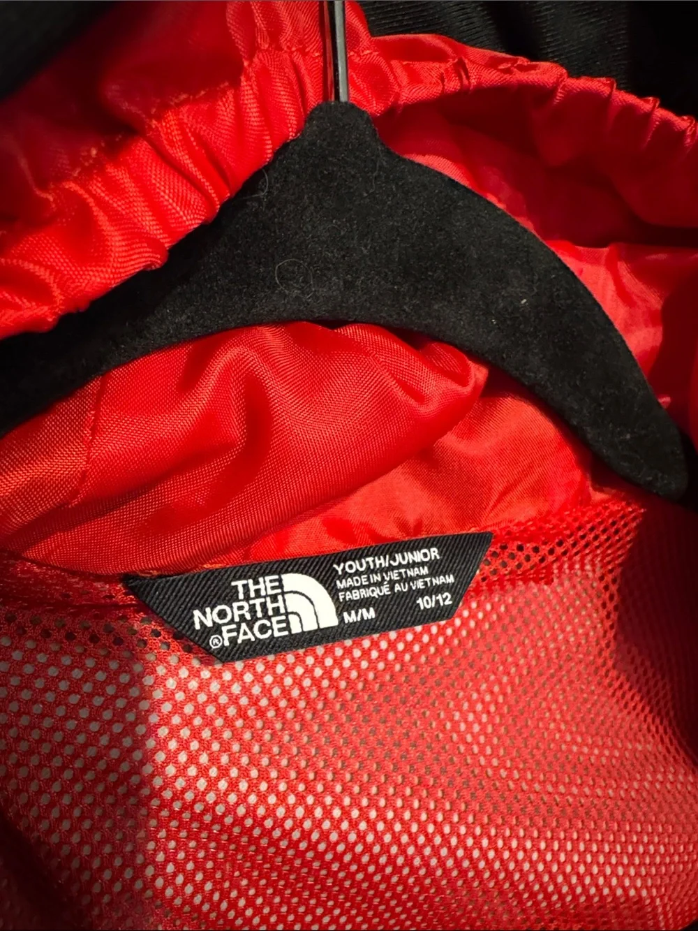 The North Face Kids Black and Red Raincoat with Hood